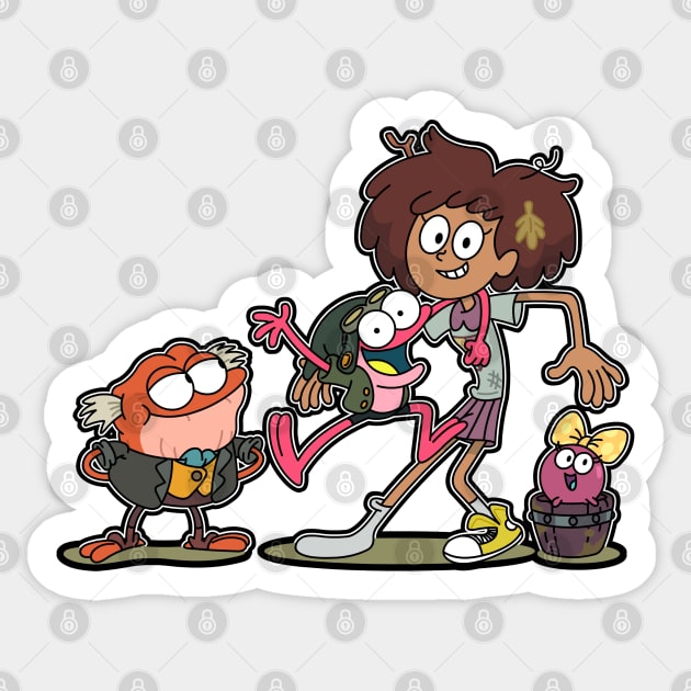 Amphibia The Plantars & Anne Sticker by RobotGhost